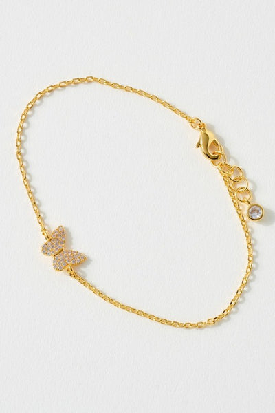 Butterfly Charm Brass Bracelet